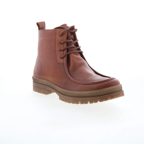 Miz Mooz Amherst Womens Brown Leather Zipper Casual Dress Boots