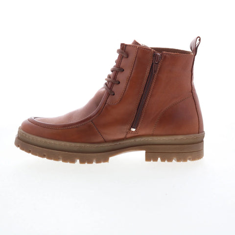 Miz Mooz Amherst Womens Brown Leather Zipper Casual Dress Boots
