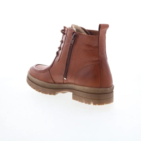 Miz Mooz Amherst Womens Brown Leather Zipper Casual Dress Boots