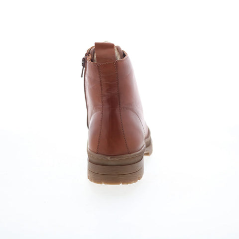Miz Mooz Amherst Womens Brown Leather Zipper Casual Dress Boots