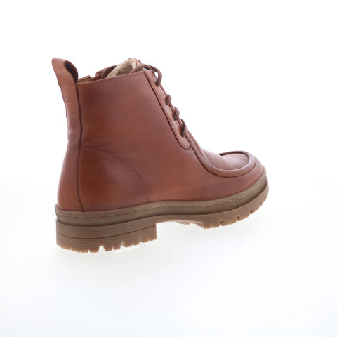Miz Mooz Amherst Womens Brown Leather Zipper Casual Dress Boots