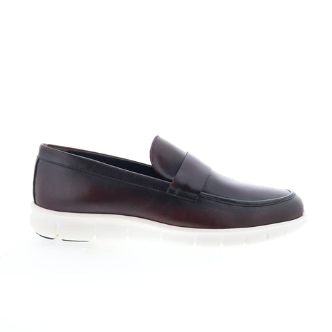 Studio Belvedere Ancona Mens Burgundy Leather Loafers & Slip Ons Penny Shoes