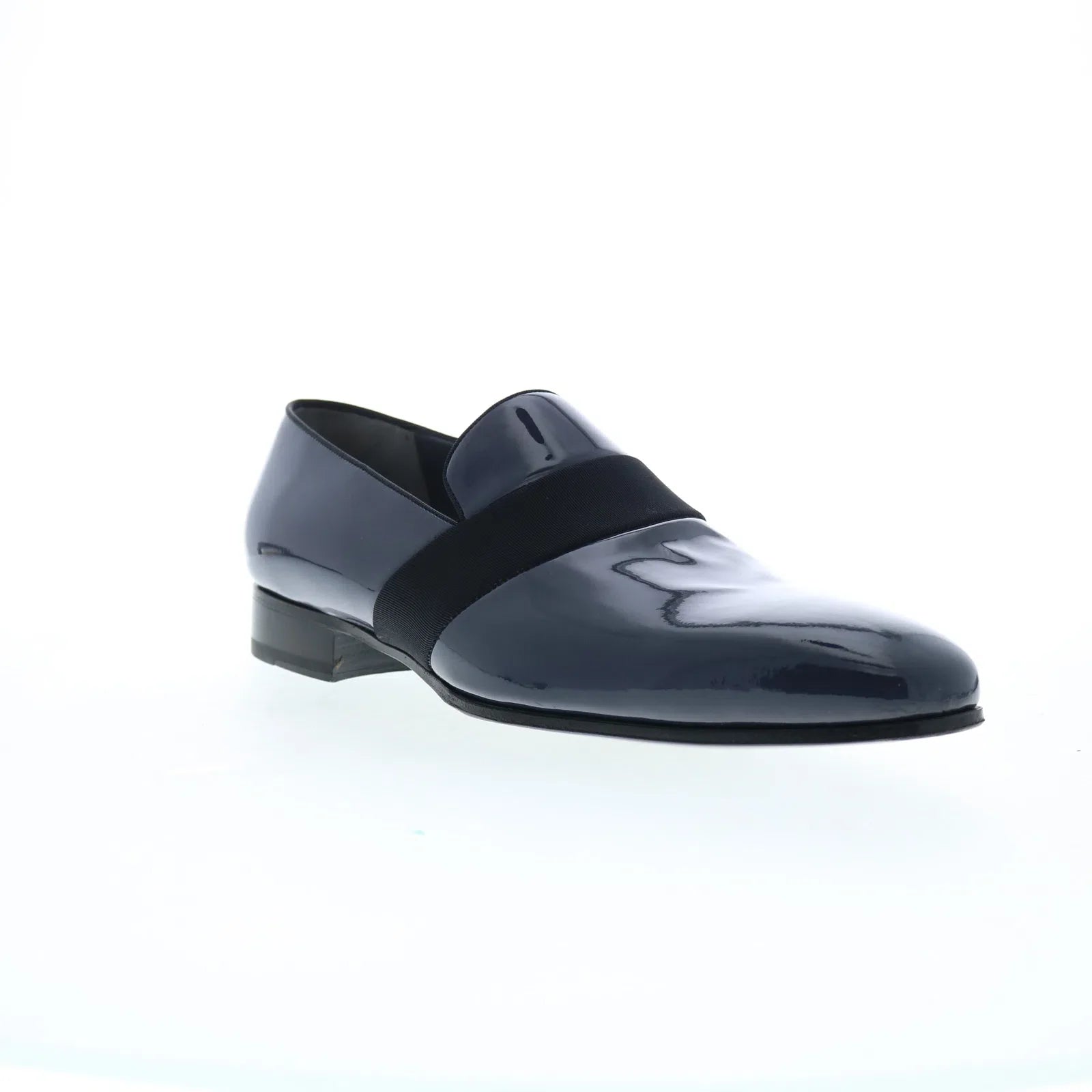 Di Bianco Andria Patent Tuxedo Mens Blue Loafers & Slip Ons 