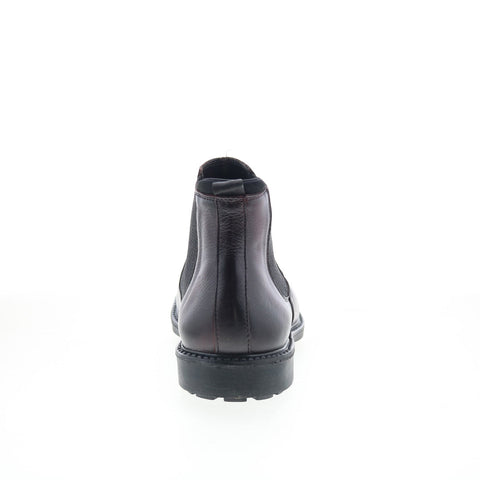 Studio Belvedere Angelo Mens Burgundy Leather Slip On Chelsea Boots