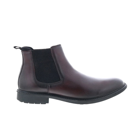 Studio Belvedere Angelo Mens Burgundy Leather Slip On Chelsea Boots