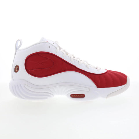 Reebok Answer III Mens White Leather Lace Up Lifestyle Sneakers Shoes