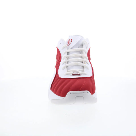 Reebok Answer III Mens White Leather Lace Up Lifestyle Sneakers Shoes