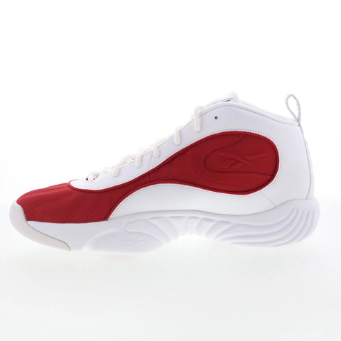 Reebok Answer III Mens White Leather Lace Up Lifestyle Sneakers Shoes
