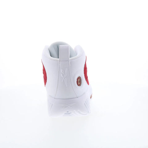 Reebok Answer III Mens White Leather Lace Up Lifestyle Sneakers Shoes