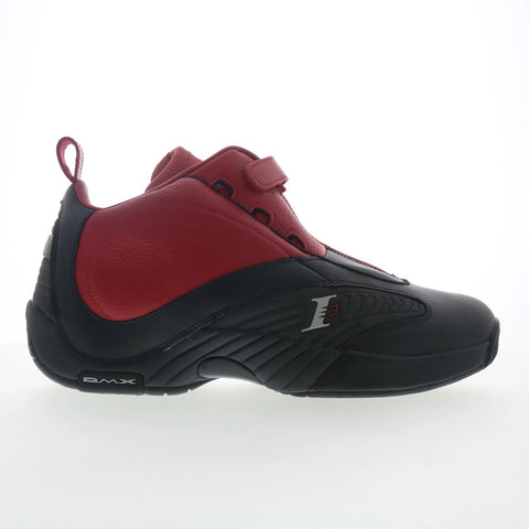 Reebok Answer IV Mens Red Leather Zipper Athletic Basketball Shoes