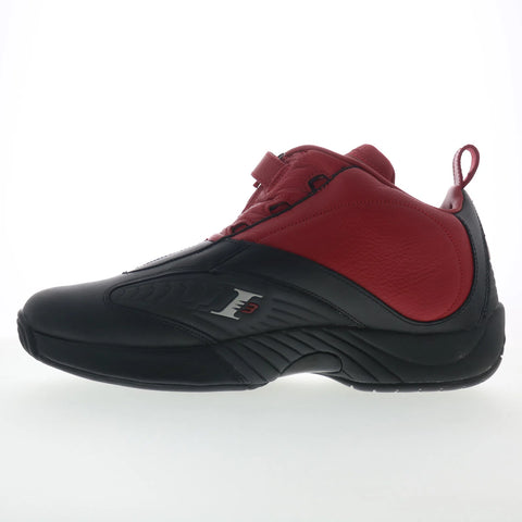 Reebok Answer IV Mens Red Leather Zipper Athletic Basketball Shoes