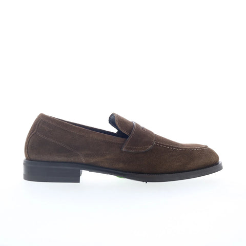 Pastori by Di Bianco Antonius Suede Mens Brown Loafers Penny Shoes