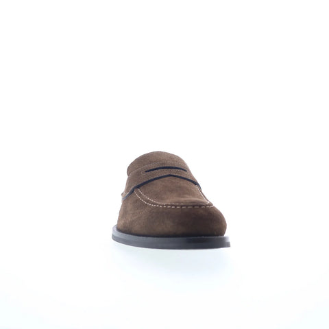 Pastori by Di Bianco Antonius Suede Mens Brown Loafers Penny Shoes