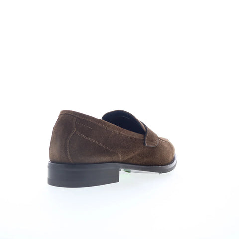 Pastori by Di Bianco Antonius Suede Mens Brown Loafers Penny Shoes