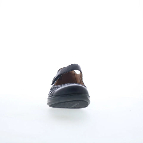 Clarks Appley Walk 26159189 Womens Black Leather Strap Mary Jane Flats Shoes