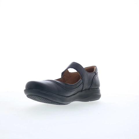 Clarks Appley Walk 26159189 Womens Black Leather Strap Mary Jane Flats Shoes