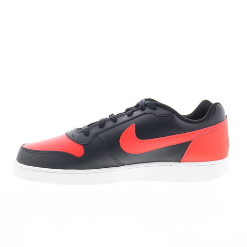 Nike Ebernon Low AQ1775-004 Mens Black Leather Lifestyle Sneakers Shoes