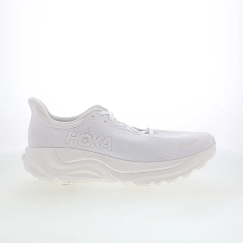 Hoka Arahi 8 1168690-WWH Mens White Canvas Lace Up Athletic Running Shoes