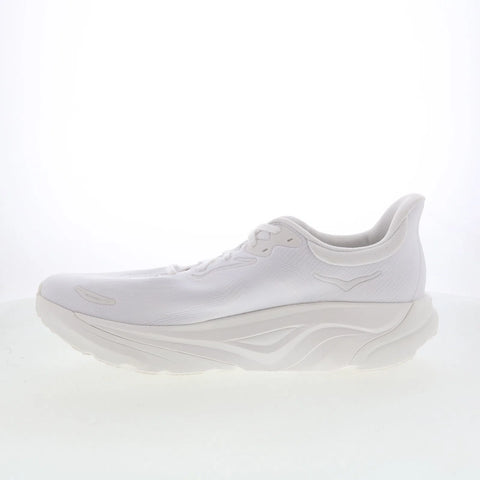 Hoka Arahi 8 1168690-WWH Mens White Canvas Lace Up Athletic Running Shoes