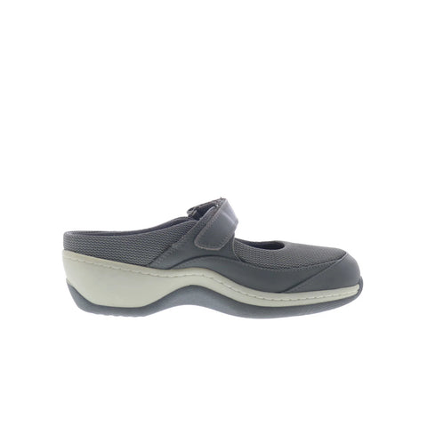 Softwalk Arcadia S2200-058 Womens Gray Canvas Strap Clog Flats Shoes