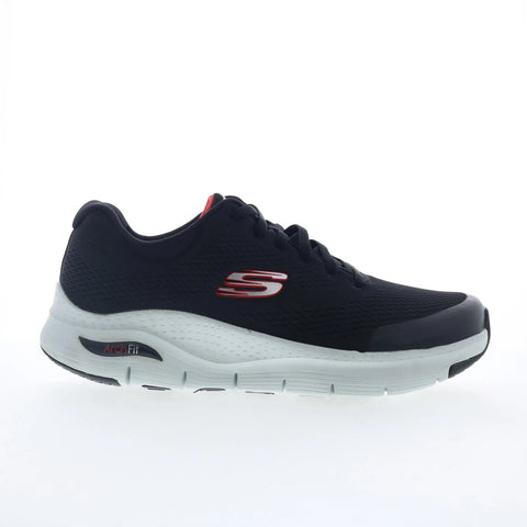 Skechers Arch Fit Mens Black Extra Wide Mesh Lifestyle Sneakers Shoes