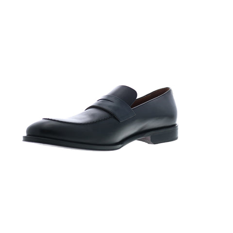 Bruno Magli Arezzo AREZZO1 Mens Black Leather Loafers & Slip Ons Penny Shoes