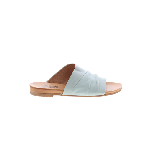 Miz Mooz Aria-EU Womens Blue Leather Slip On Slides Sandals Shoes