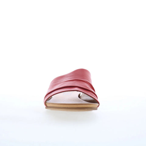 Miz Mooz Aria Womens Red Leather Slip On Slides Sandals Shoes