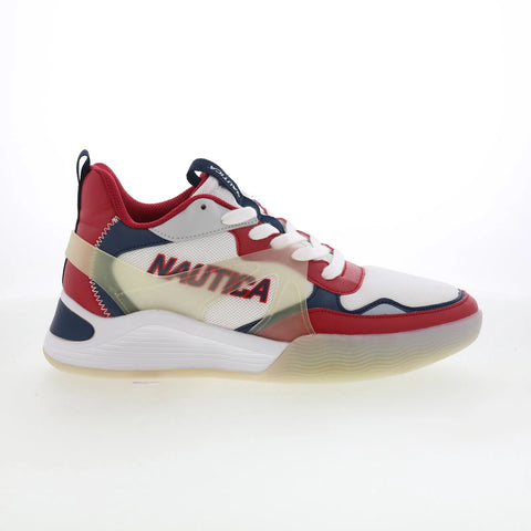 Nautica Arkan CV1762 Mens White Synthetic Lace Up Lifestyle Sneakers Shoes