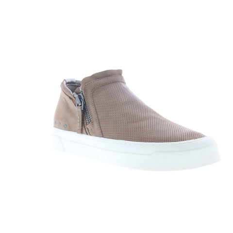 Miz Mooz Arret Womens Brown Leather Zipper Lifestyle Sneakers Shoes