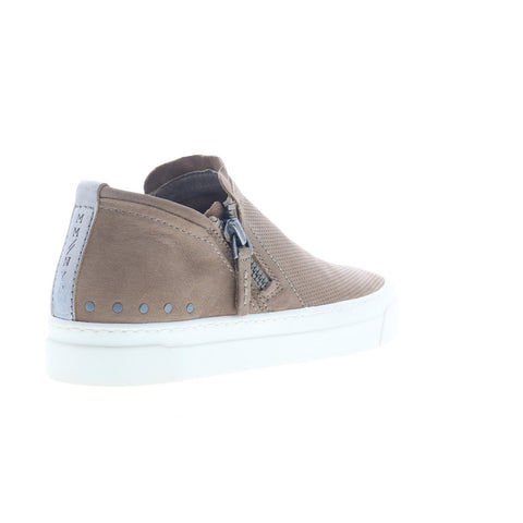 Miz Mooz Arret Womens Brown Leather Zipper Lifestyle Sneakers Shoes