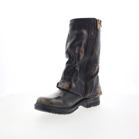 A.S. 98 Arthur Womens Black Leather Zipper Casual Dress Boots