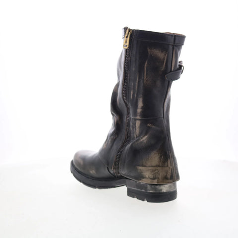A.S. 98 Arthur Womens Black Leather Zipper Casual Dress Boots