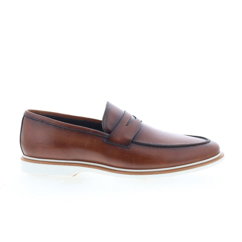 Studio Belvedere Arthur Mens Brown Leather Loafers & Slip Ons Penny Shoes