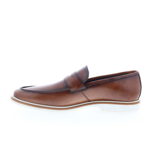 Studio Belvedere Arthur Mens Brown Leather Loafers & Slip Ons Penny Shoes