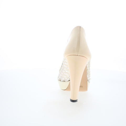 Angel Shoes AS1 Womens Beige Leather Slip On Pumps Heels Shoes