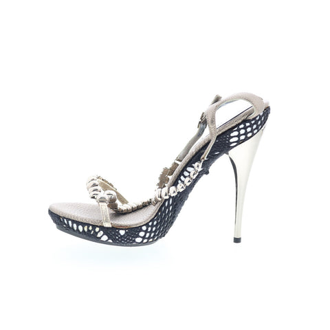 Angel Shoes AS6 Womens Black Synthetic Hook & Loop Pumps Heels Shoes