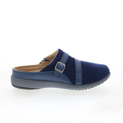 Spenco Ashton Wool Slide SP1046NVY Womens Blue Slides Sandals Shoes