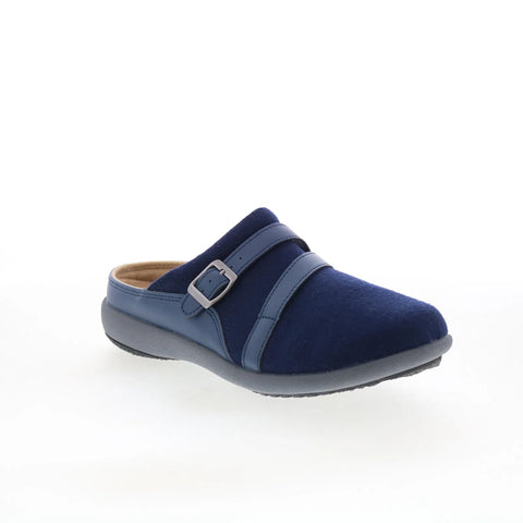 Spenco Ashton Wool Slide SP1046NVY Womens Blue Slides Sandals Shoes