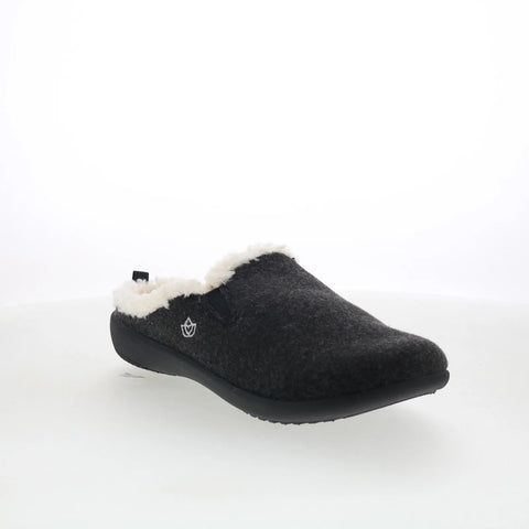 Spenco Ashton Wool Slide SP1048BLK Womens Black Suede Slides Sandals Shoes
