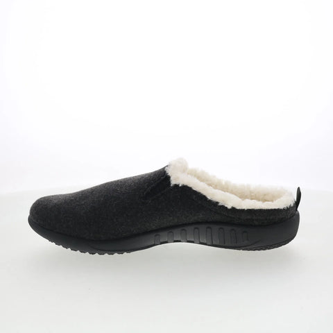 Spenco Ashton Wool Slide SP1048BLK Womens Black Suede Slides Sandals Shoes
