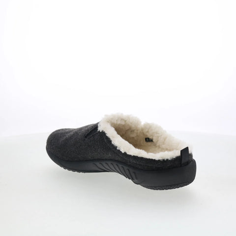Spenco Ashton Wool Slide SP1048BLK Womens Black Suede Slides Sandals Shoes