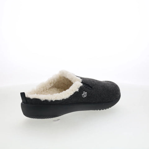 Spenco Ashton Wool Slide SP1048BLK Womens Black Suede Slides Sandals Shoes