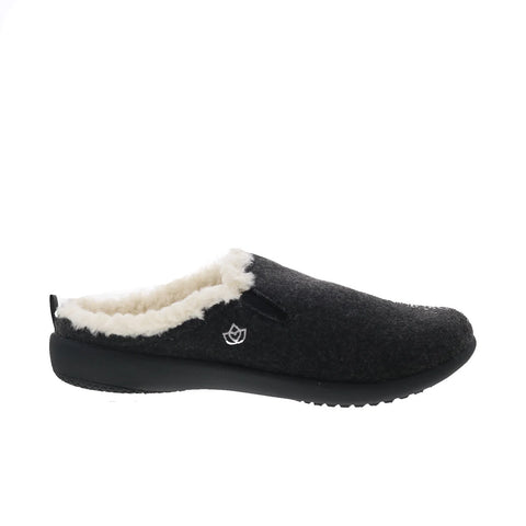 Spenco Dundee Wool Slipper SP1048BLK Womens Black Wide Clogs Slippers Shoes