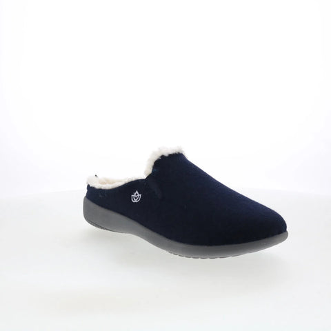 Spenco Dundee Wool Slipper SP1048NVY Womens Blue Wide Clogs Slippers Shoes