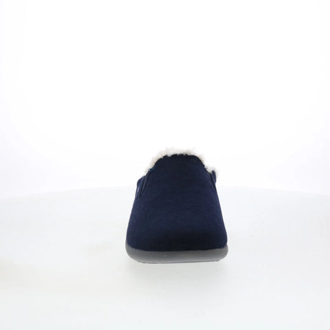 Spenco Dundee Wool Slipper SP1048NVY Womens Blue Wide Clogs Slippers Shoes