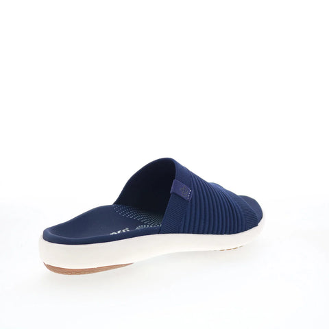 Spenco Astoria Slide SP1016PBL Womens Blue Wide Canvas Slides Sandals Shoes