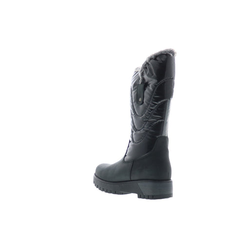 Bos. & Co. Astrid Womens Black Leather Zipper Casual Dress Boots