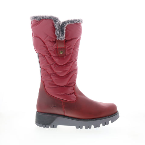 Bos. & Co. Astrid Womens Red Leather Zipper Casual Dress Boots