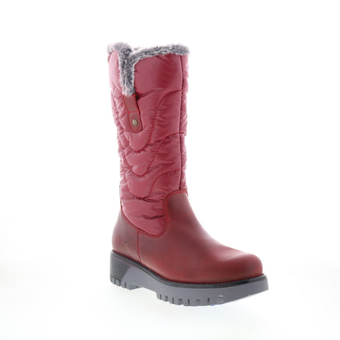 Bos. & Co. Astrid Womens Red Leather Zipper Casual Dress Boots